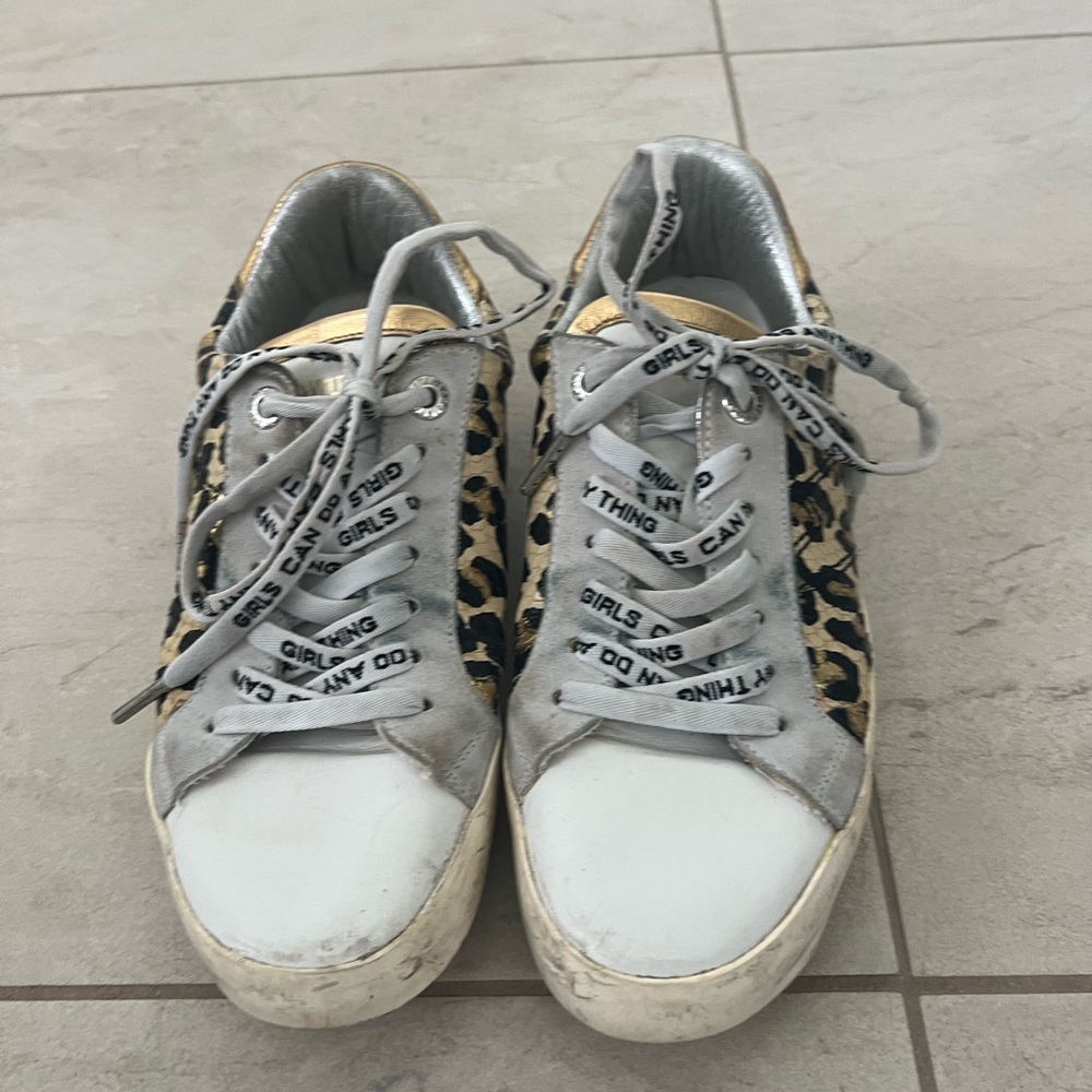 Zadig and Volatair metallic leather leopard wild print size 7.5 euro 38 - Picture 2 of 9